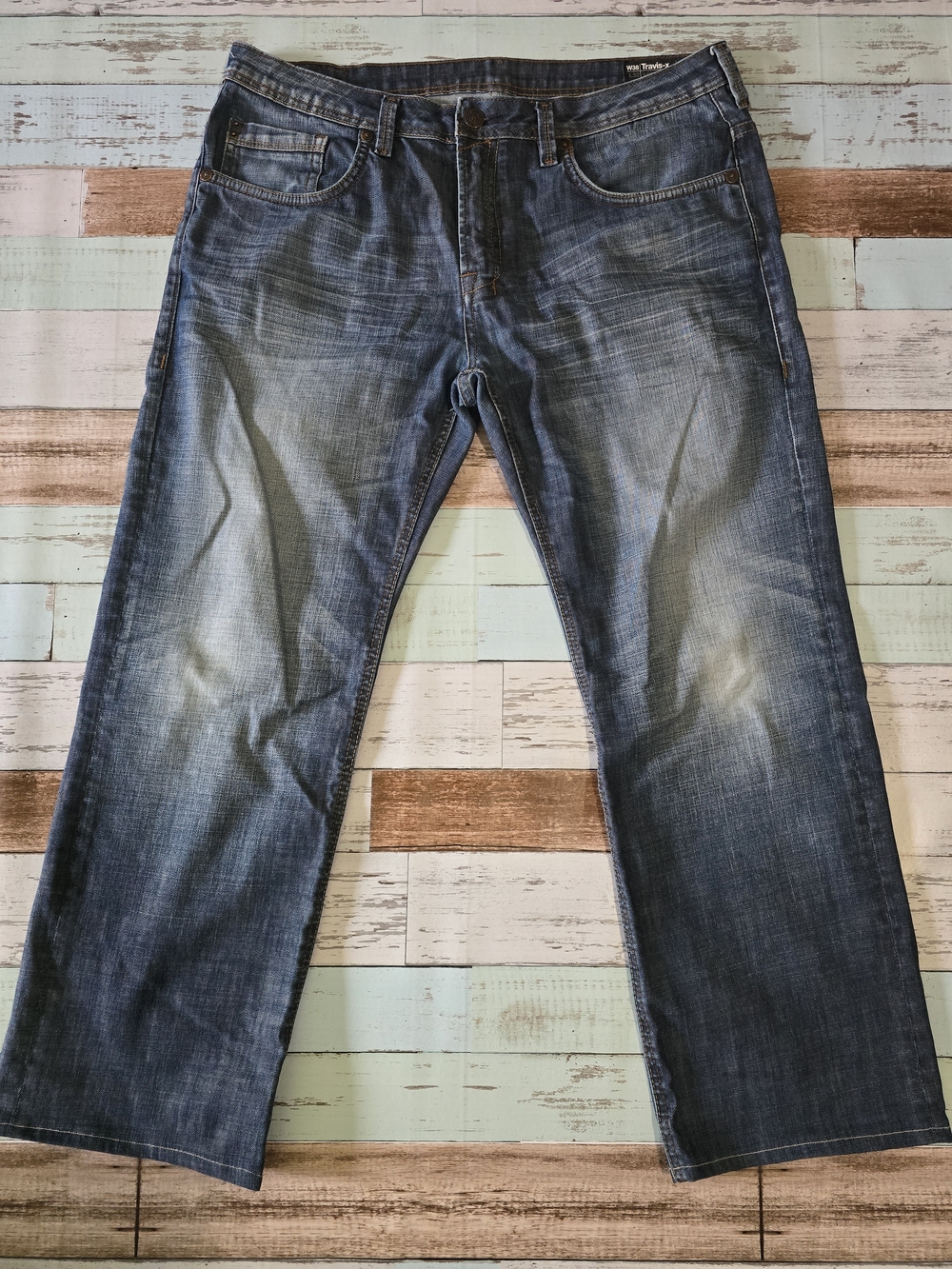 Buffalo David Bitton Men's Faded Blue Relaxed Jeans